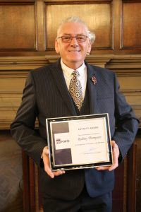 Rodney Thompson with his award.